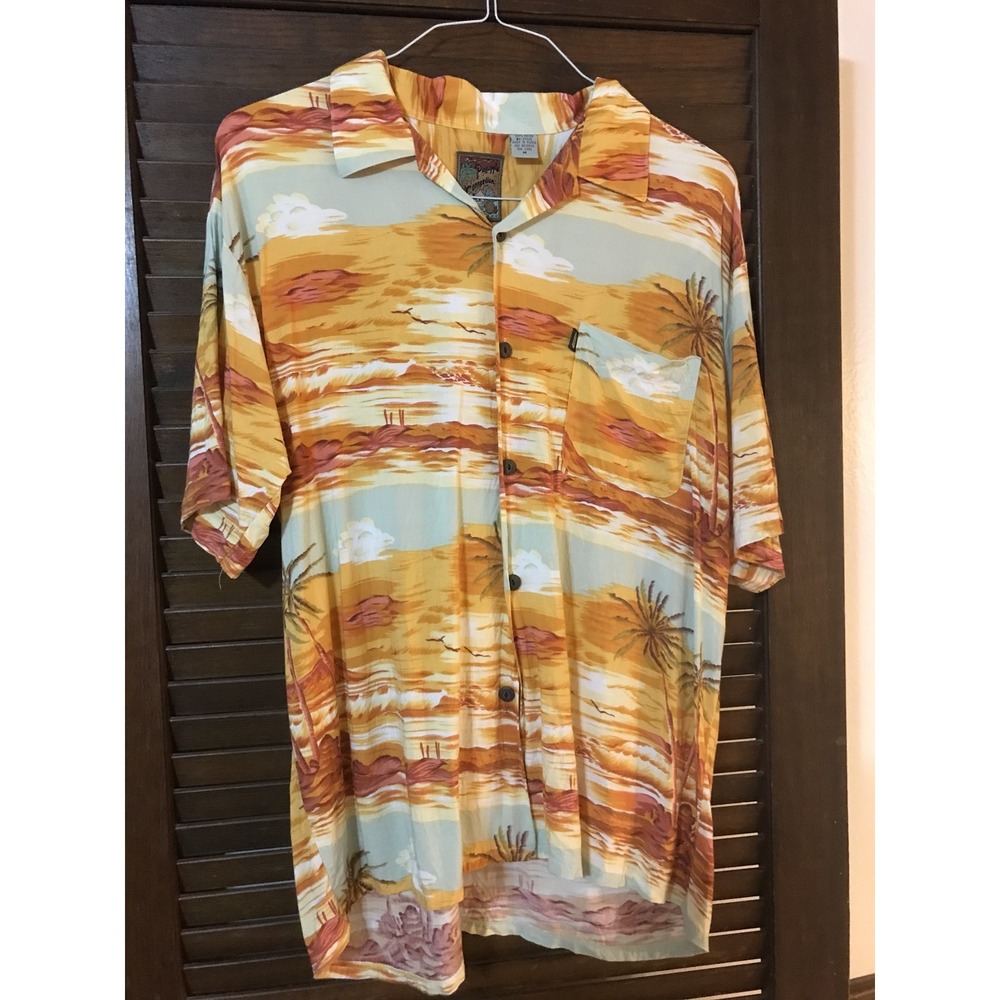 Pineapple Connection Hawaiian Shirt  Size M Palm Tree Themed